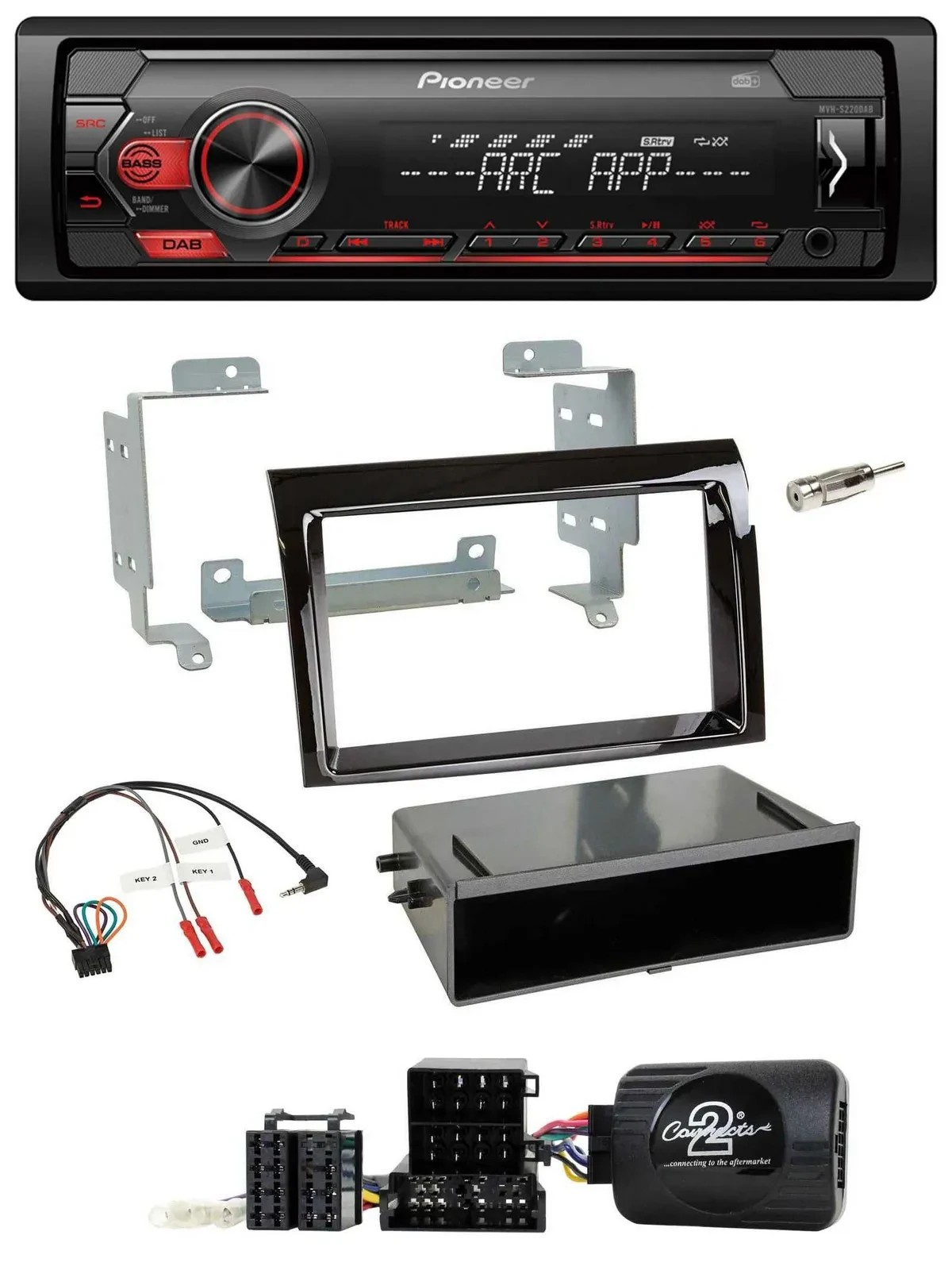 Pioneer DAB 1DIN MP3 Lenkrad USB Autoradio für Fiat Ducato 2006-2008 piano