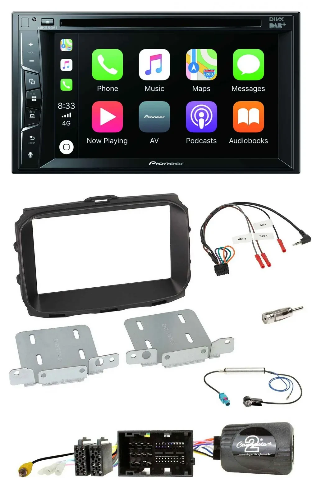 Автомагнитола для Alfa Giulietta 2013–202 Pioneer 2DIN USB DVD Bluetooth DAB