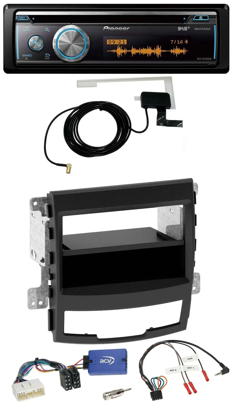 Pioneer Bluetooth DAB Lenkrad USB CD Autoradio für SsangYong Korando CK 10-13 Te