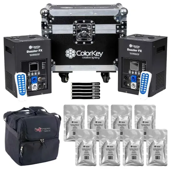 ColorKey CKU-7703 Black Dazzler Cold Spark Effect FX Machines w Case & Powder