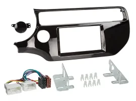 Einbauset Doppel DIN Autoradio für Kia Rio UB ab 15 piano-schwarz