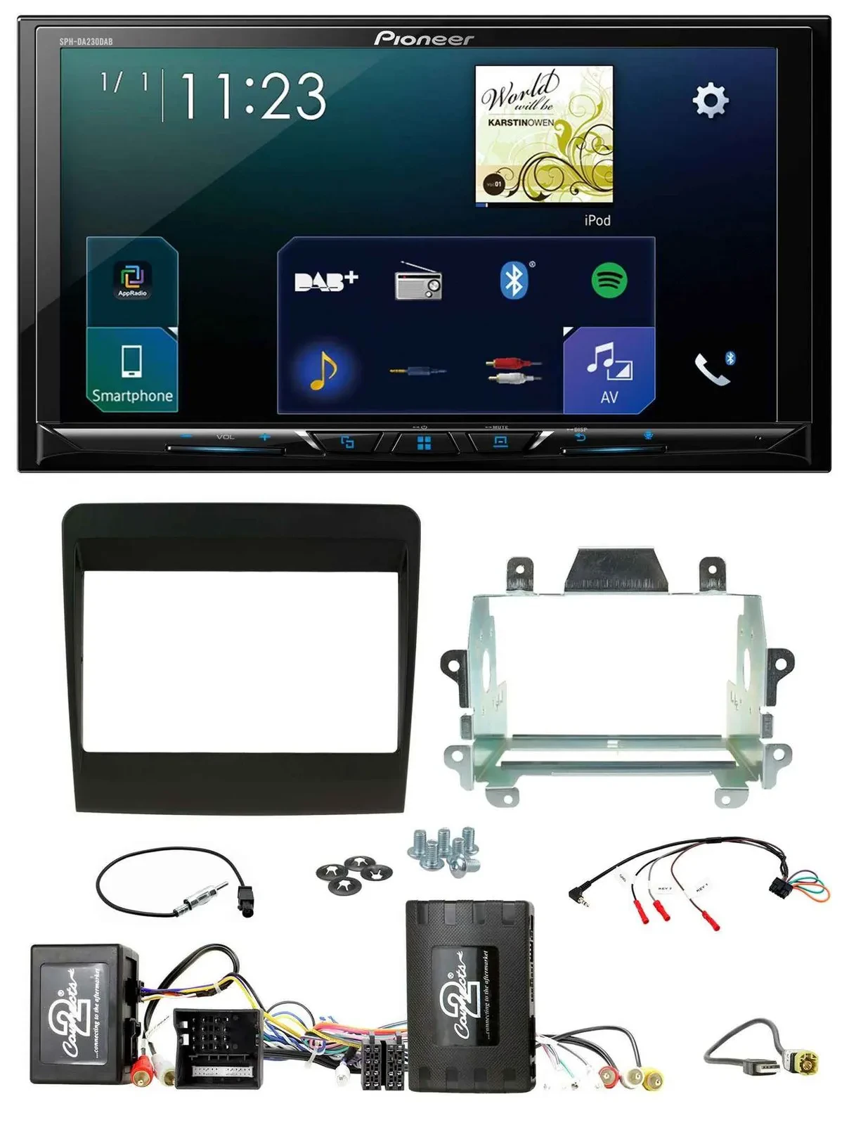 Автомагнитола для Porsche 911 (2011–2017) Pioneer 2-DIN, Bluetooth, USB, DAB