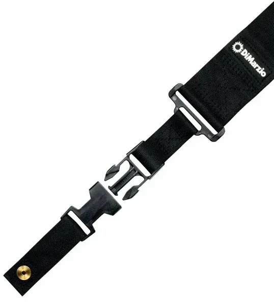 DiMarzio 2" Clip Lock Elastic Stretch Quick Release Guitar Strap - BLACK NYLON