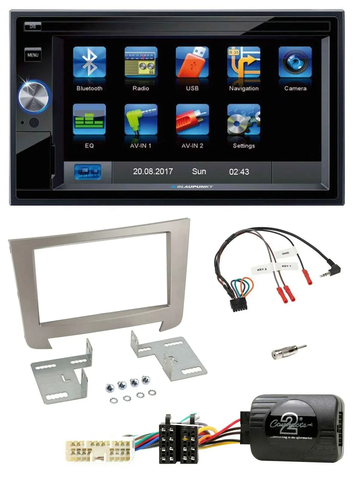 Blaupunkt SD Bluetooth 2DIN MP3 USB Lenkrad Autoradio für SSangYong Rexton Telef