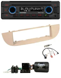 Blaupunkt Lenkrad MP3 CD Bluetooth USB Autoradio für Fiat 500 ab 2007 perlgrau b