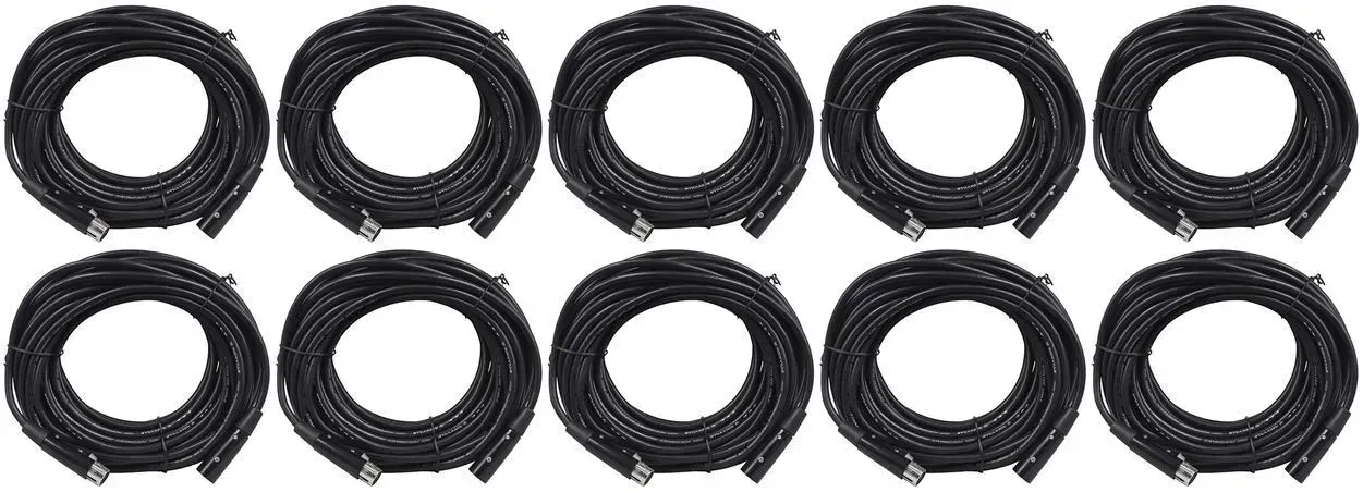 DMX-кабель Rockville RDX5M50 Black 15 м (10 штук)