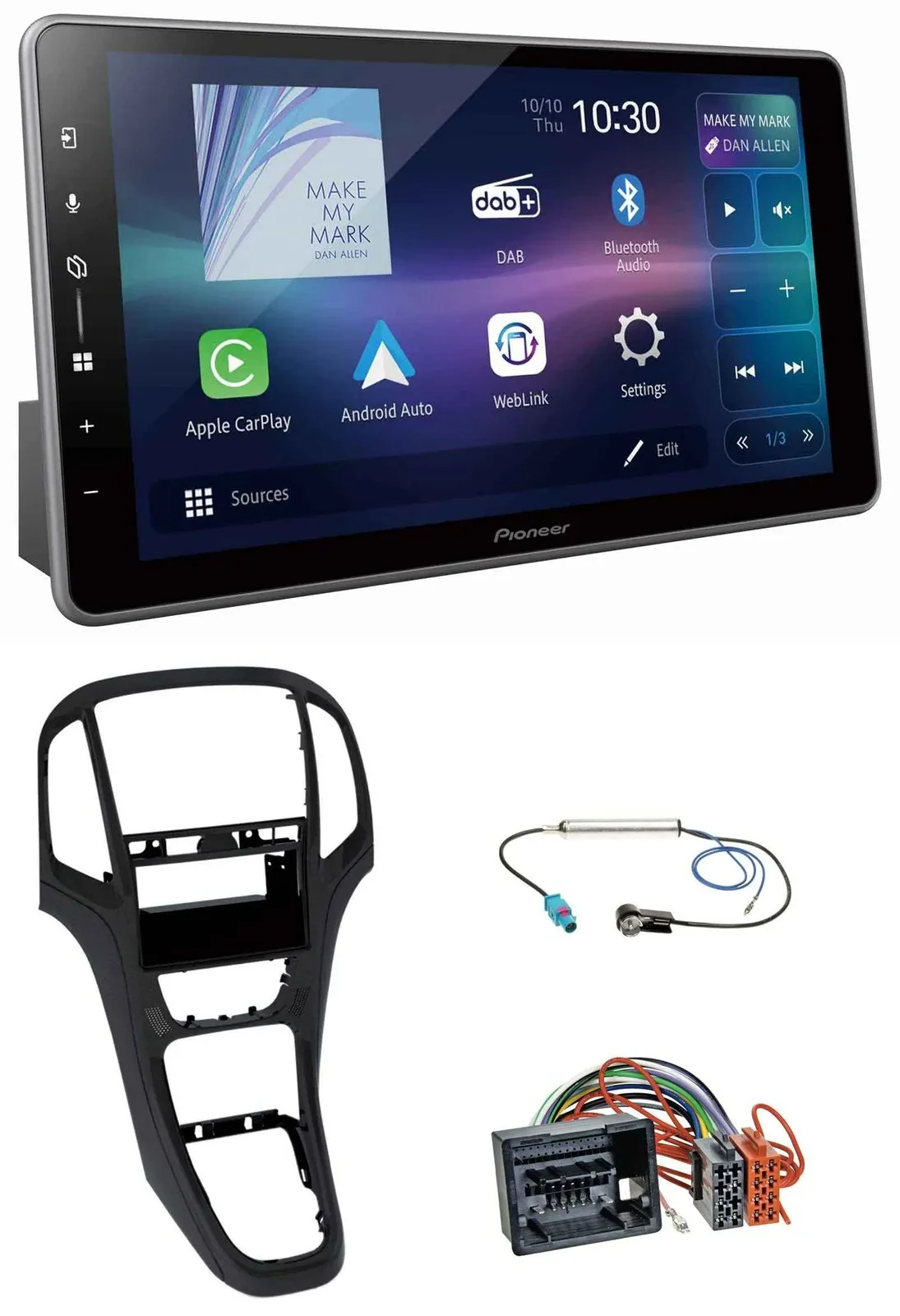 Pioneer Bluetooth USB DAB MP3 Autoradio für Opel Astra J ab 2009 Perl schwarz