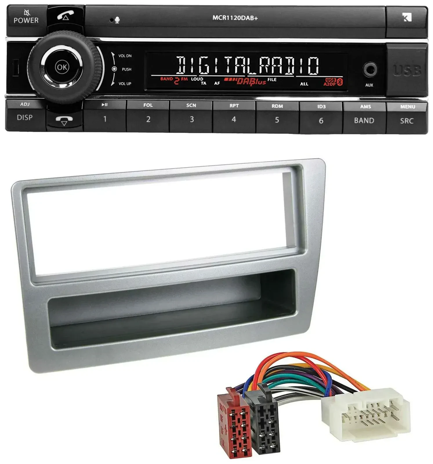 Kienzle Bluetooth MP3 USB DAB Autoradio für Honda Civic 04-06 silber autom. Klim
