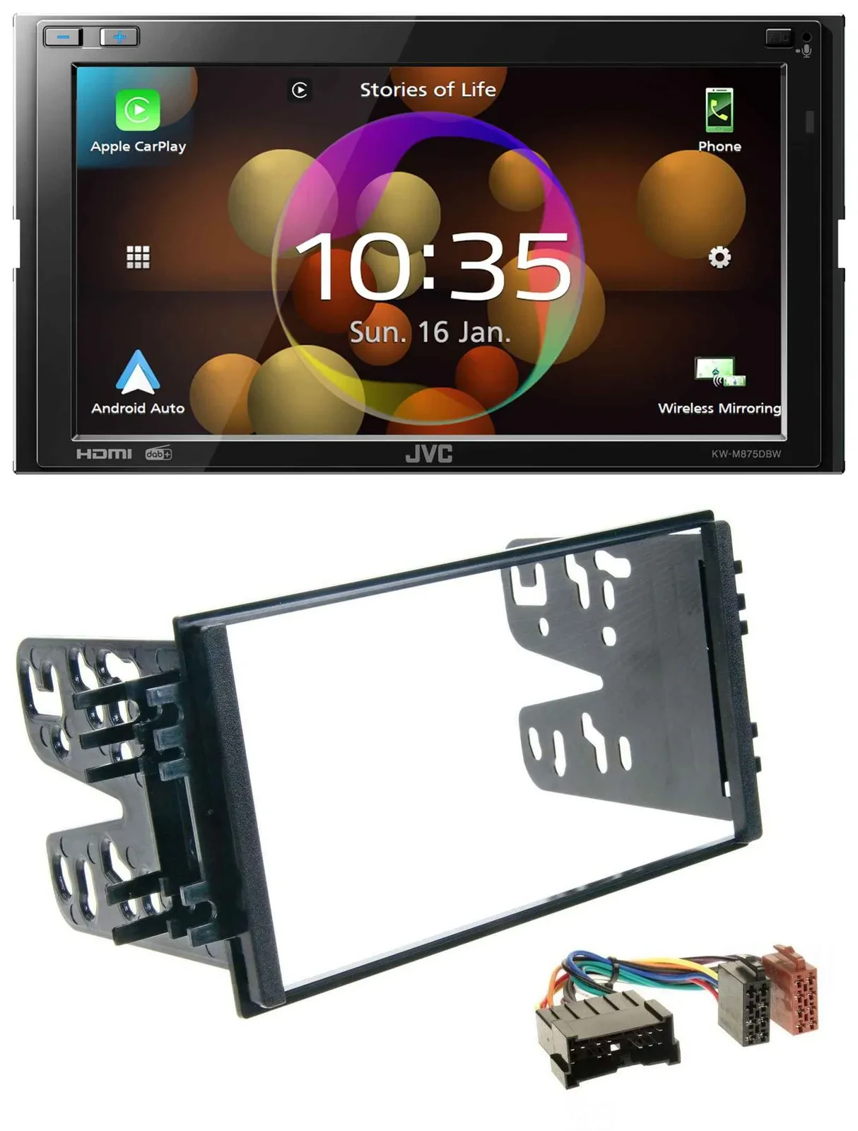 JVC DAB MP3 2DIN Bluetooth USB Autoradio für Kia Carnival (2001-2005)
