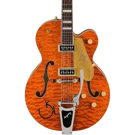 Gretsch G6120TGQM-56 LE Quilt Classic Chet Atkins HB Guitar Roundup Orange