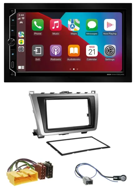 ESX 2DIN DAB USB MP3 Bluetooth Autoradio für Mazda 6 08-12 schwarz-silber