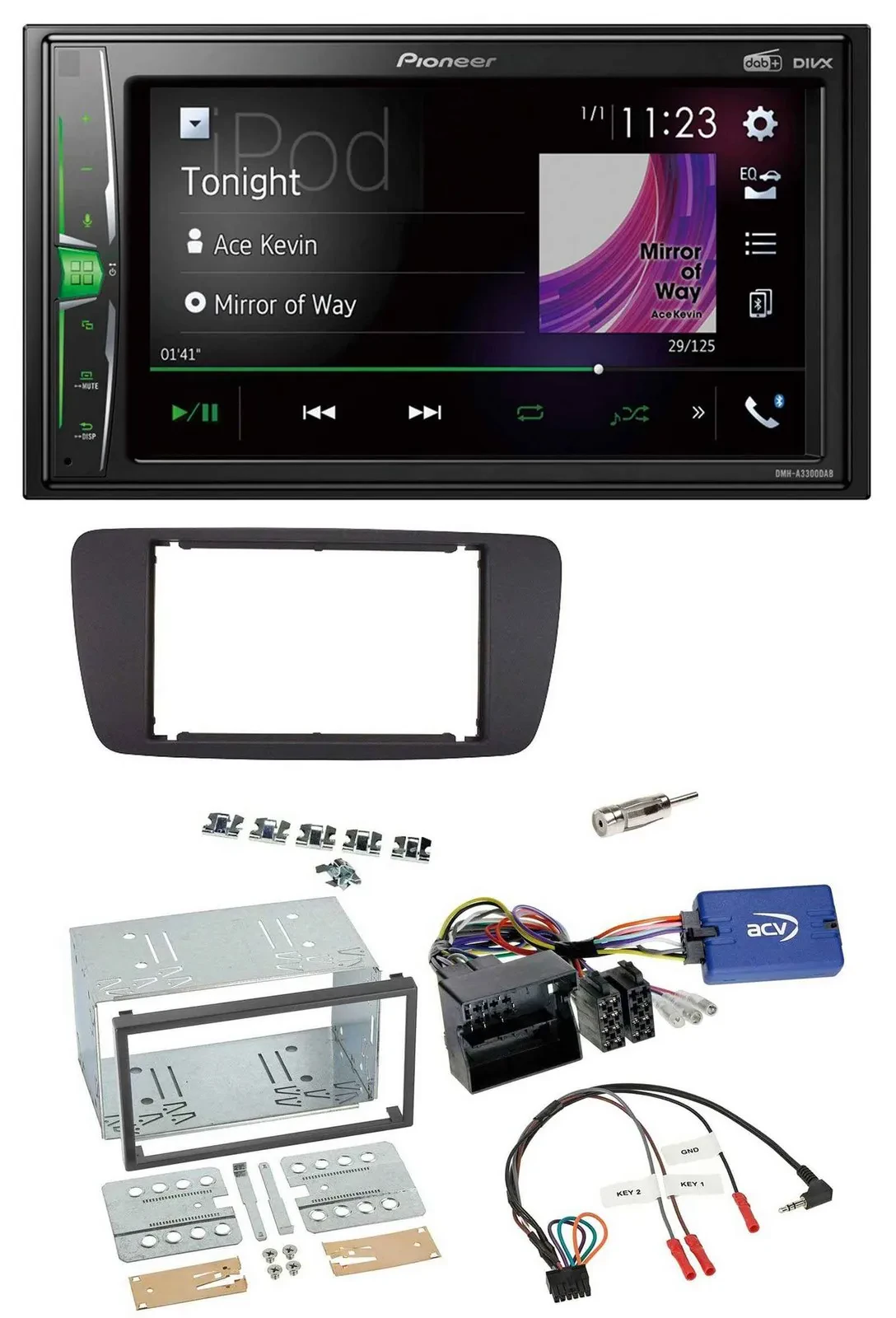 Автомагнитола Pioneer 2 DIN, DAB, USB, Bluetooth для Seat Ibiza (с 2008)
