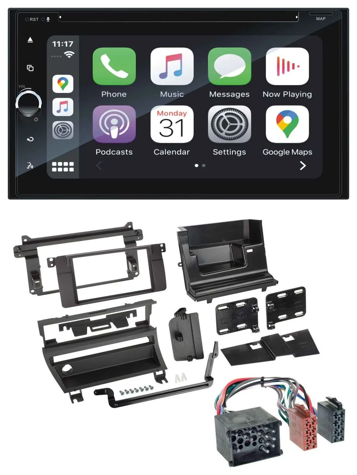 Blaupunkt 2DIN Bluetooth DAB USB DVD MP3 Autoradio für BMW 3er 1999-2002 1 Schal