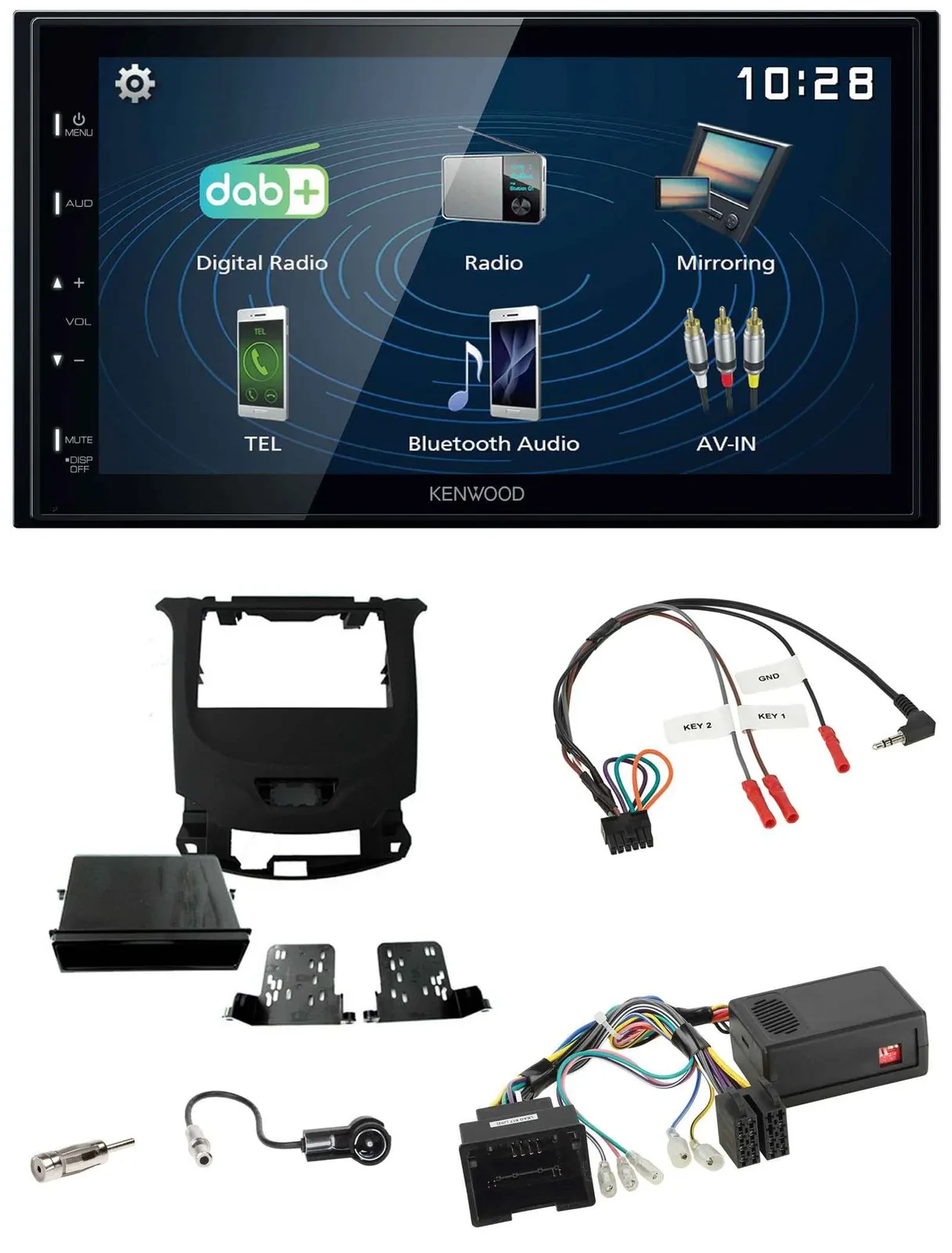 Kenwood 2DIN Bluetooth Lenkrad USB DAB Autoradio für Chevrolet Cruze ab 2016 kla