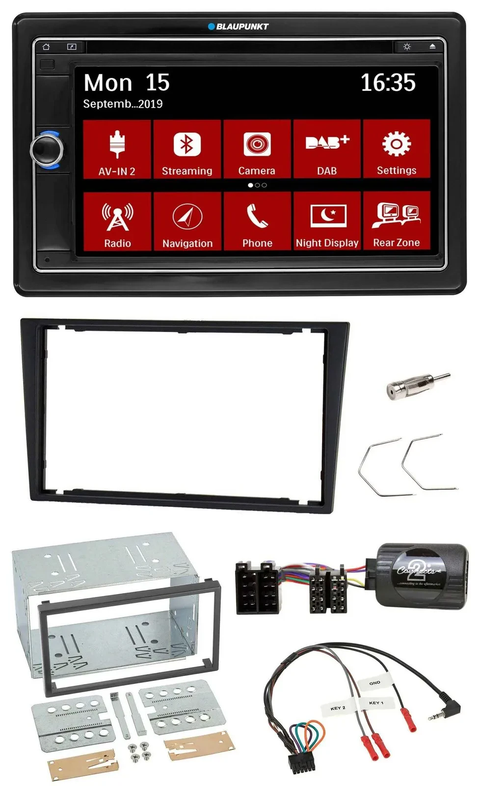 Blaupunkt Lenkrad DAB TMC 2DIN USB Bluetooth Navigation für Opel Corsa C Vectra