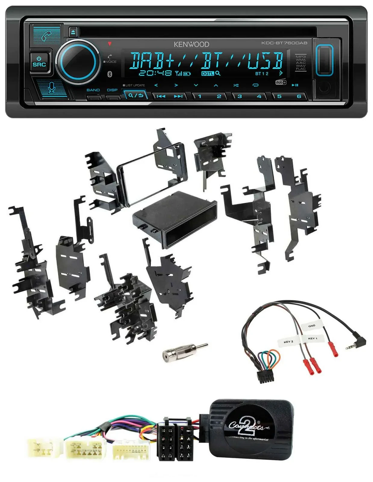Kenwood Lenkrad Bluetooth DAB USB CD Autoradio für Toyota FJ (ab 2007)