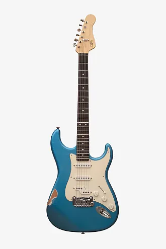 Электрогитара G&L Custom Shop Legacy SSZ RW Nitro Lake Placid Blue, с кейсом
