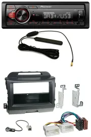 Автомагнитола Pioneer 1-DIN, MP3, DAB, USB, AUX, для Kia Sportage 3 (SL) 2010–2015, черная