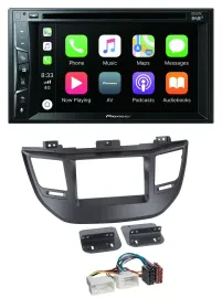 Автомагнитола для Hyundai Tucson Pioneer 2DIN MP3 USB DVD Bluetooth DAB черный