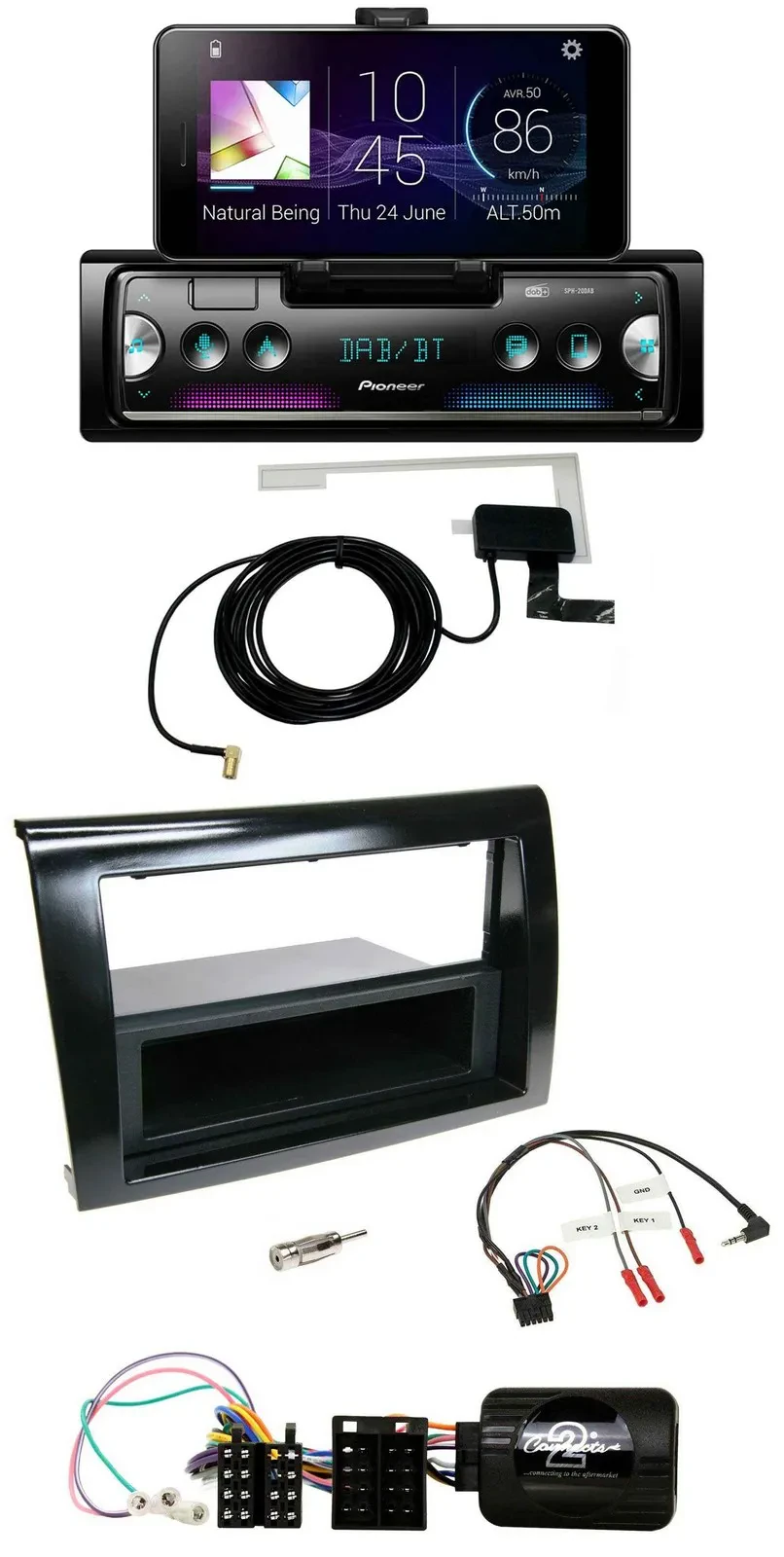 Pioneer DAB Bluetooth Lenkrad USB Autoradio für Fiat Bravo 2007-2014