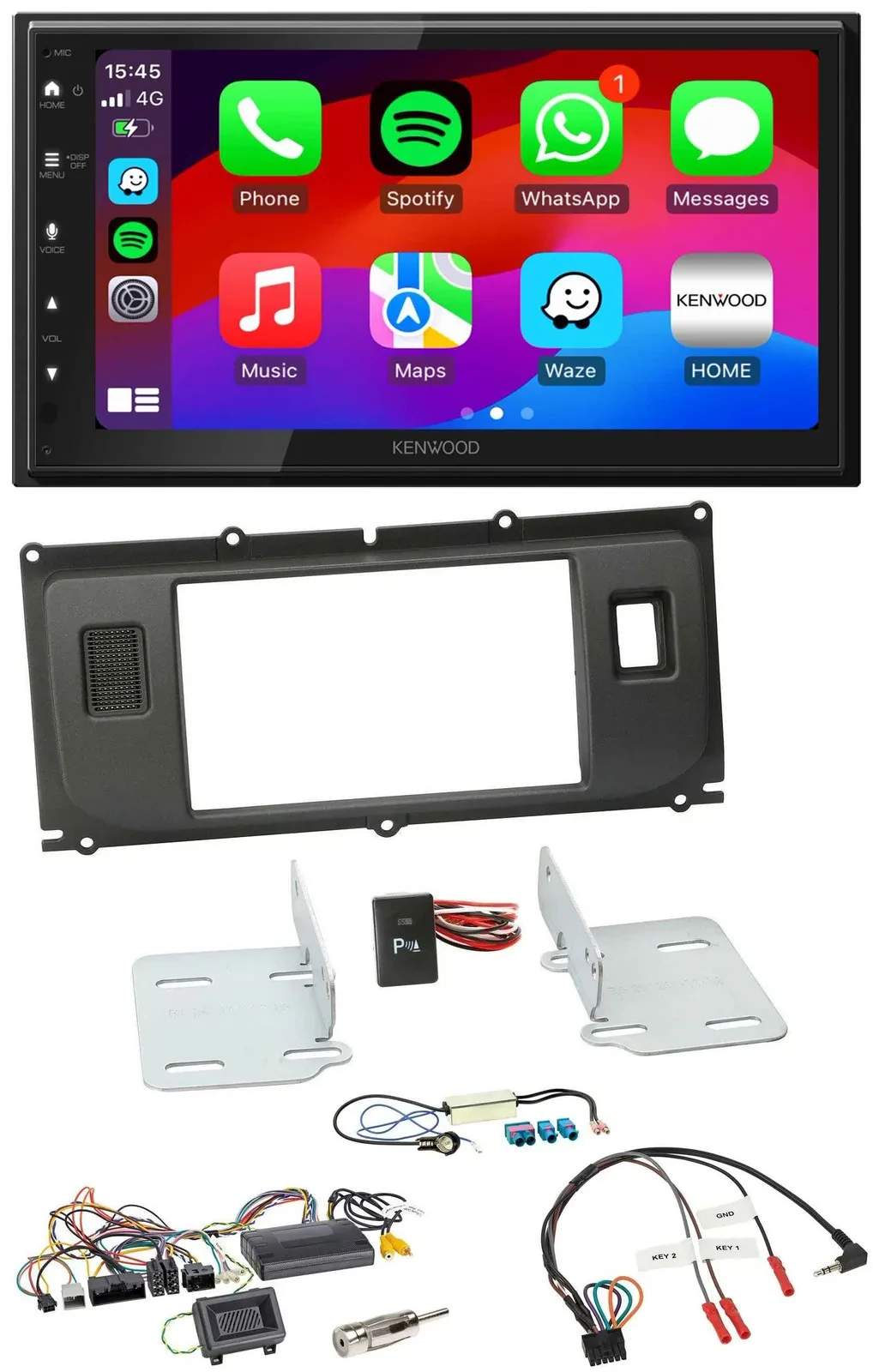 Kenwood Lenkrad USB DAB 2DIN Bluetooth Autoradio für Land Rover Evoque 2011-2013