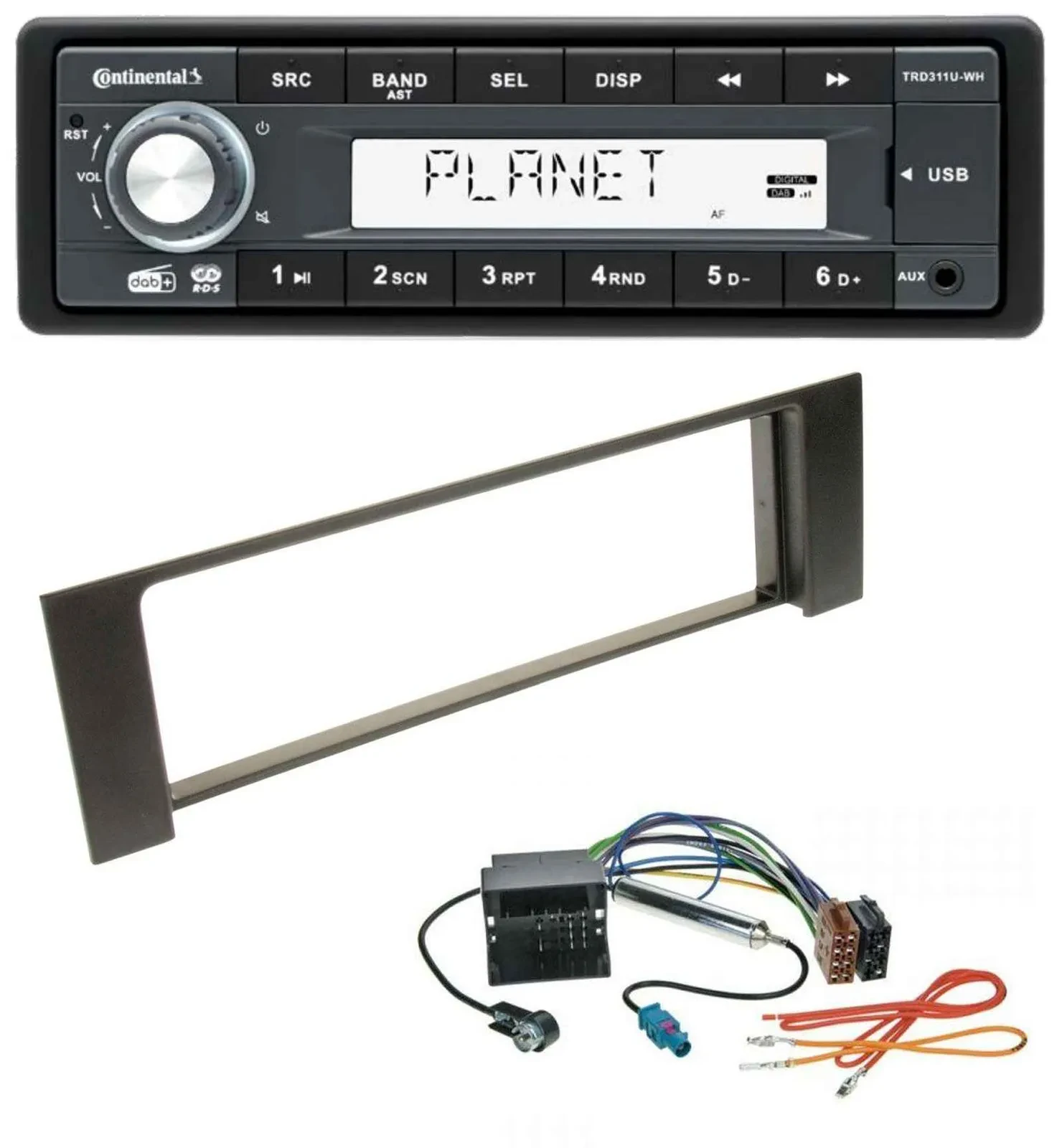 Continental MP3 AUX USB DAB 1DIN Autoradio für Audi A4 00-04 B6 Quadlock Fakra