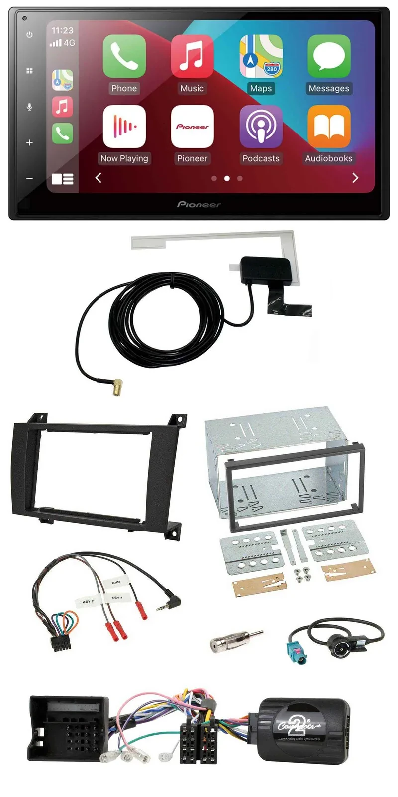 Pioneer USB Bluetooth DAB Lenkrad 2DIN Autoradio für Mercedes SLK R171 2004-2008