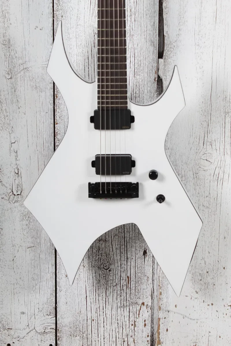 BC Rich Warlock Prophecy Electric Guitar with Quad Bridge Matte White Finish