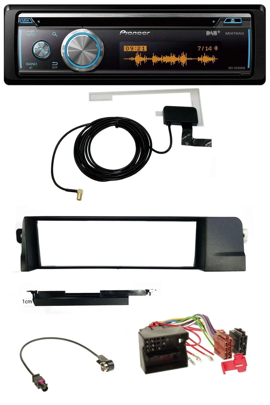 Автомагнитола для BMW 3 серии (E46) Pioneer Bluetooth DAB MP3 USB CD Quadlock