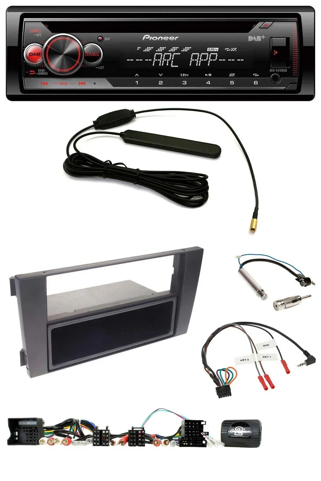 Pioneer CD USB Lenkrad DAB MP3 Autoradio für Audi A6 (2001-2004)