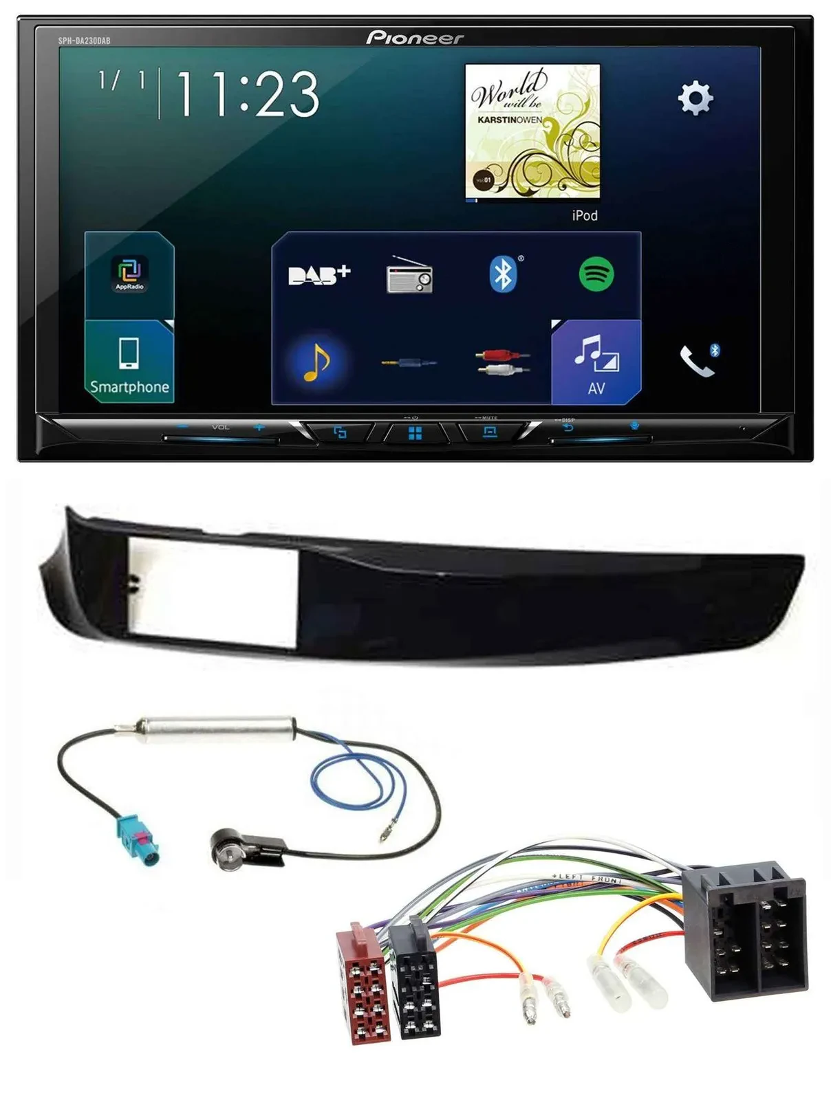Pioneer MP3 Bluetooth USB 2DIN DAB Autoradio für Alfa Giulietta schwarz glänzend