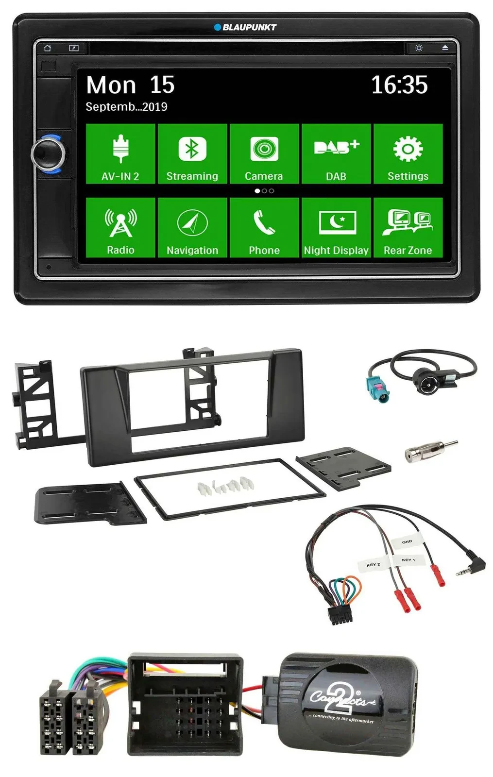 Blaupunkt Bluetooth 2DIN Lenkrad DAB USB TMC Navigation für BMW 5er E39 01-04 Ak