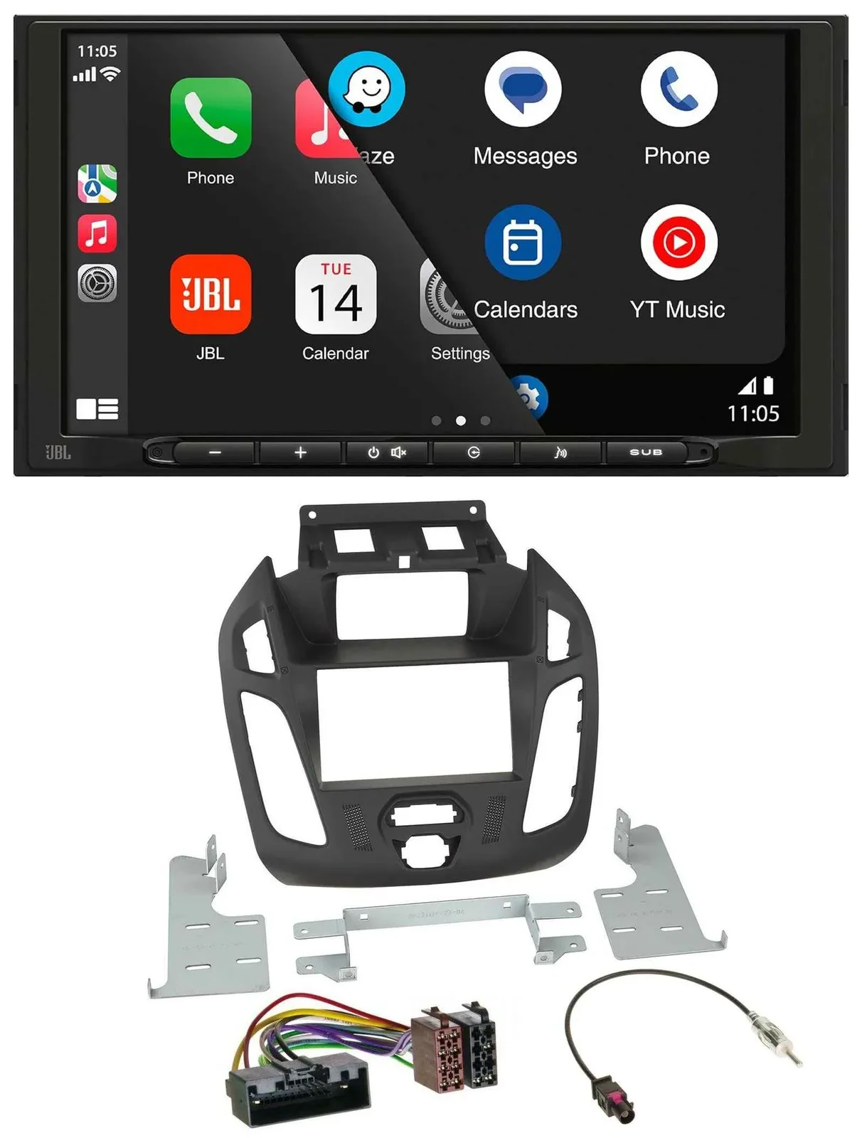 Автомагнитола для Ford Transit (2012–2018) JBL 2-DIN USB Bluetooth AUX MP3