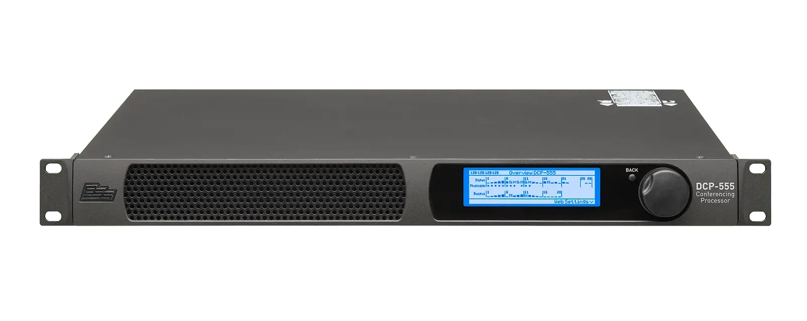 Конференционный процессор BSS DCP-555 4 линии VoIP, 16 входов, 8 выходов, BLU-Link 16x16, USB 2x2, AES67