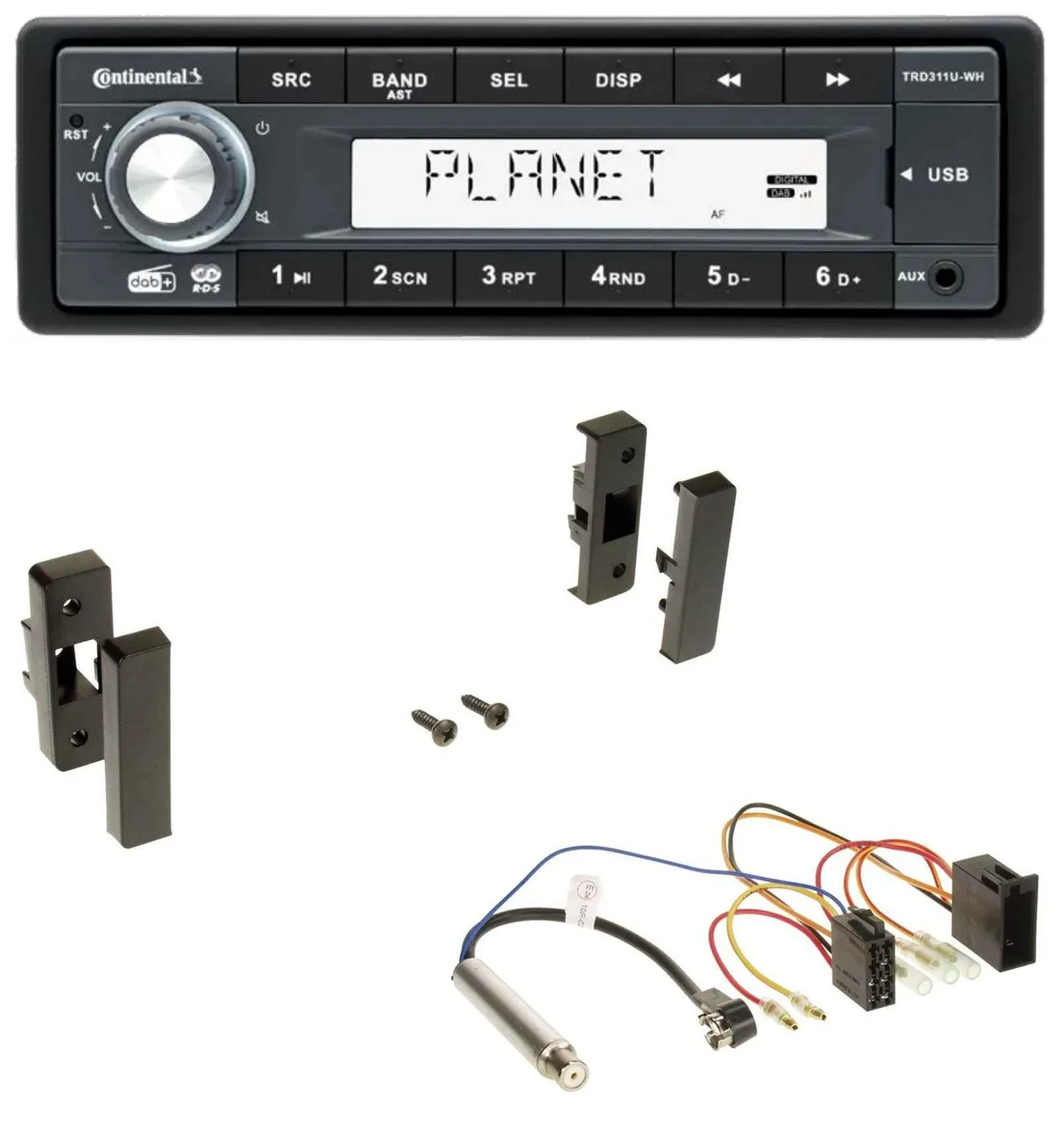 Continental MP3 AUX USB DAB 1DIN Autoradio für Audi A3 (8L, 1996-2000)