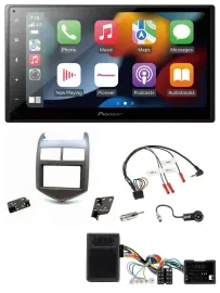 Автомагнитола для Chevrolet Aveo (с 2011) Pioneer 2DIN, DAB, Bluetooth, USB, тёмный, поддержка кнопок на руле