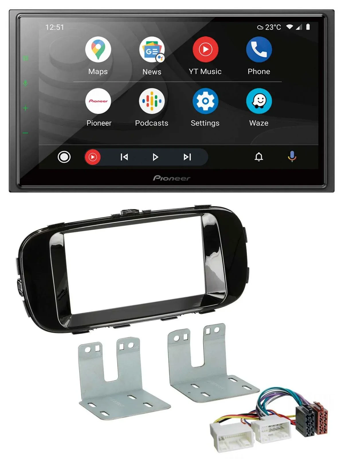 Pioneer USB 2DIN DAB MP3 Bluetooth Autoradio für Kia Soul PS ab 14 piano-schwarz