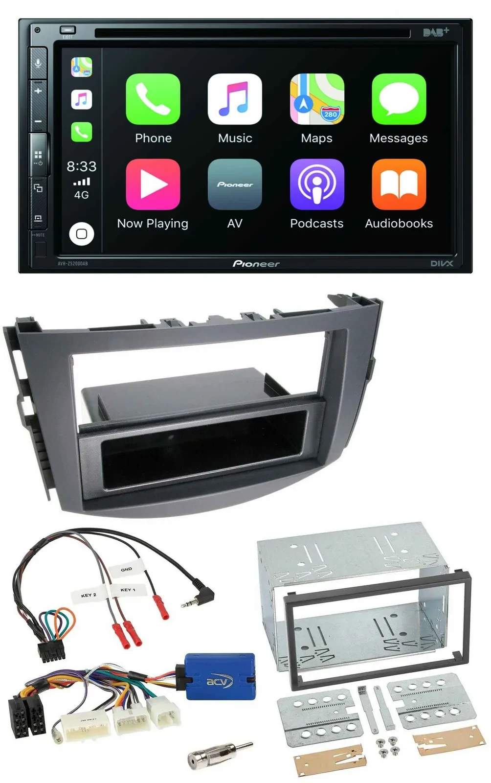 Pioneer DVD 2DIN Lenkrad DAB Bluetooth USB Autoradio für Toyota RAV 4 ab 2011 28