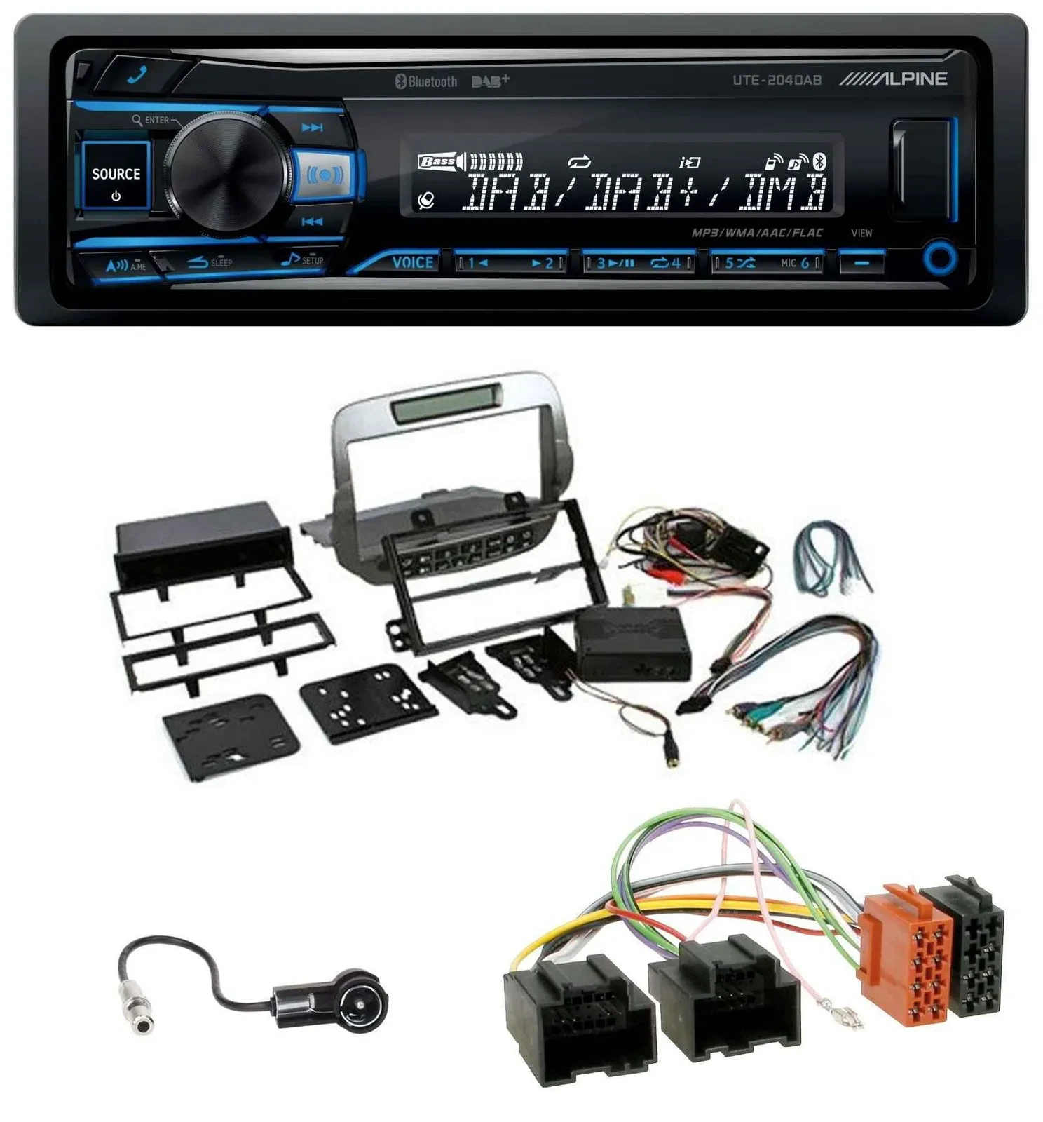Alpine USB Bluetooth DAB MP3 Autoradio für Chevrolet Camaro 2010-2015 silber