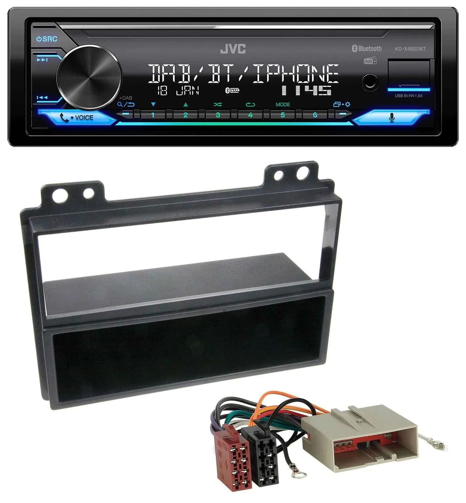 JVC Bluetooth DAB USB MP3 Autoradio für Ford Fiesta 03-05 Fusion 02-05