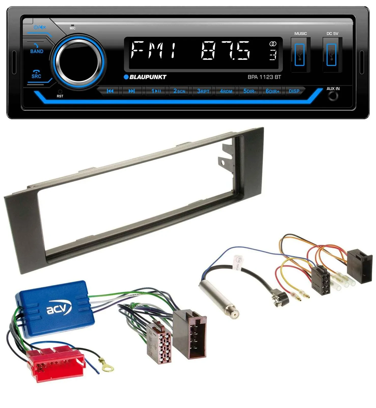 Автомагнитола Blaupunkt Bluetooth, USB, AUX, MP3 для Audi A3 8P (2003–2006) для активной аудиосистемы, разъем Mini-ISO
