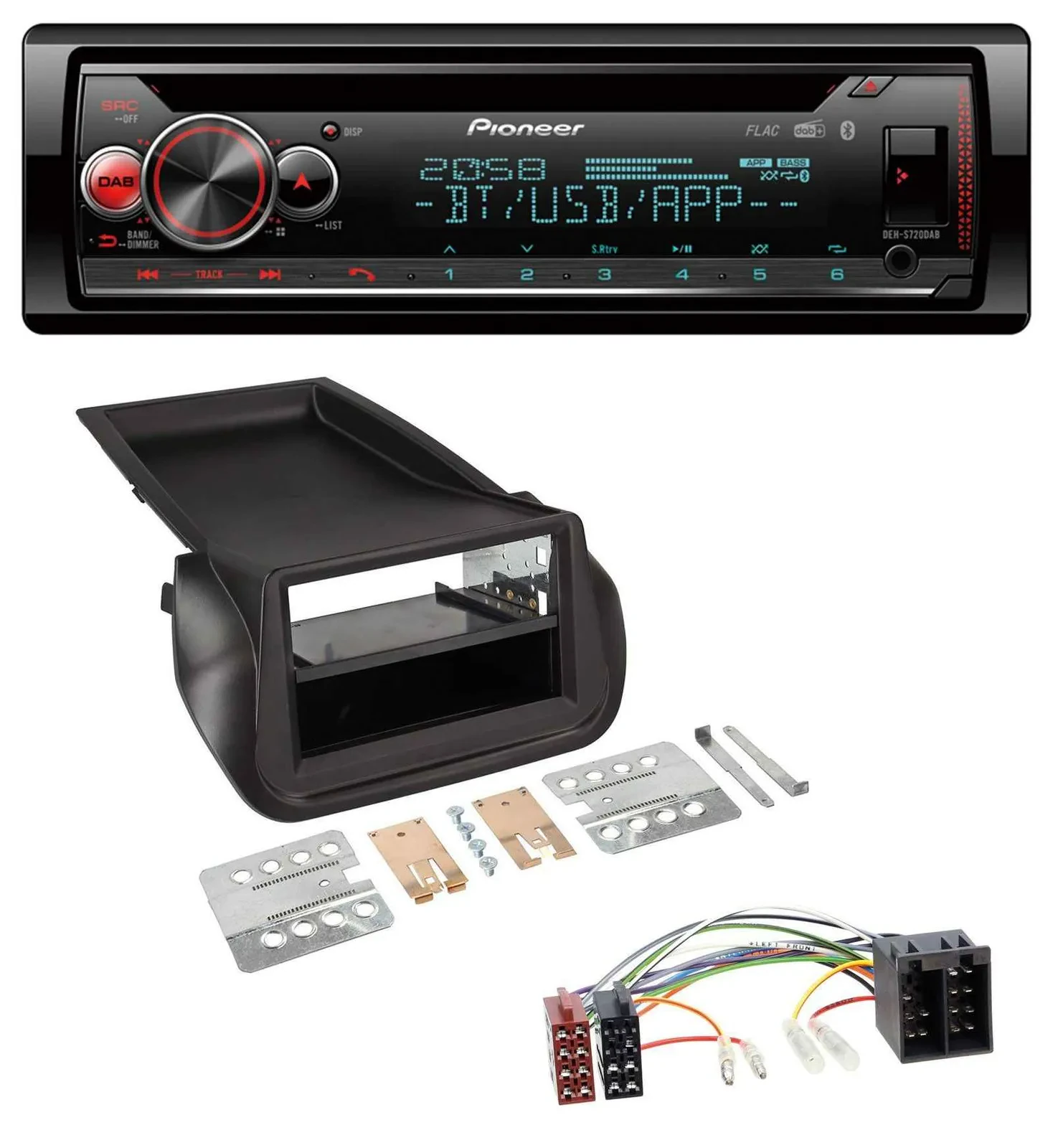 Автомагнитола для FIAT Fiorino (с 2008) Pioneer CD/MP3, DAB, Bluetooth, USB