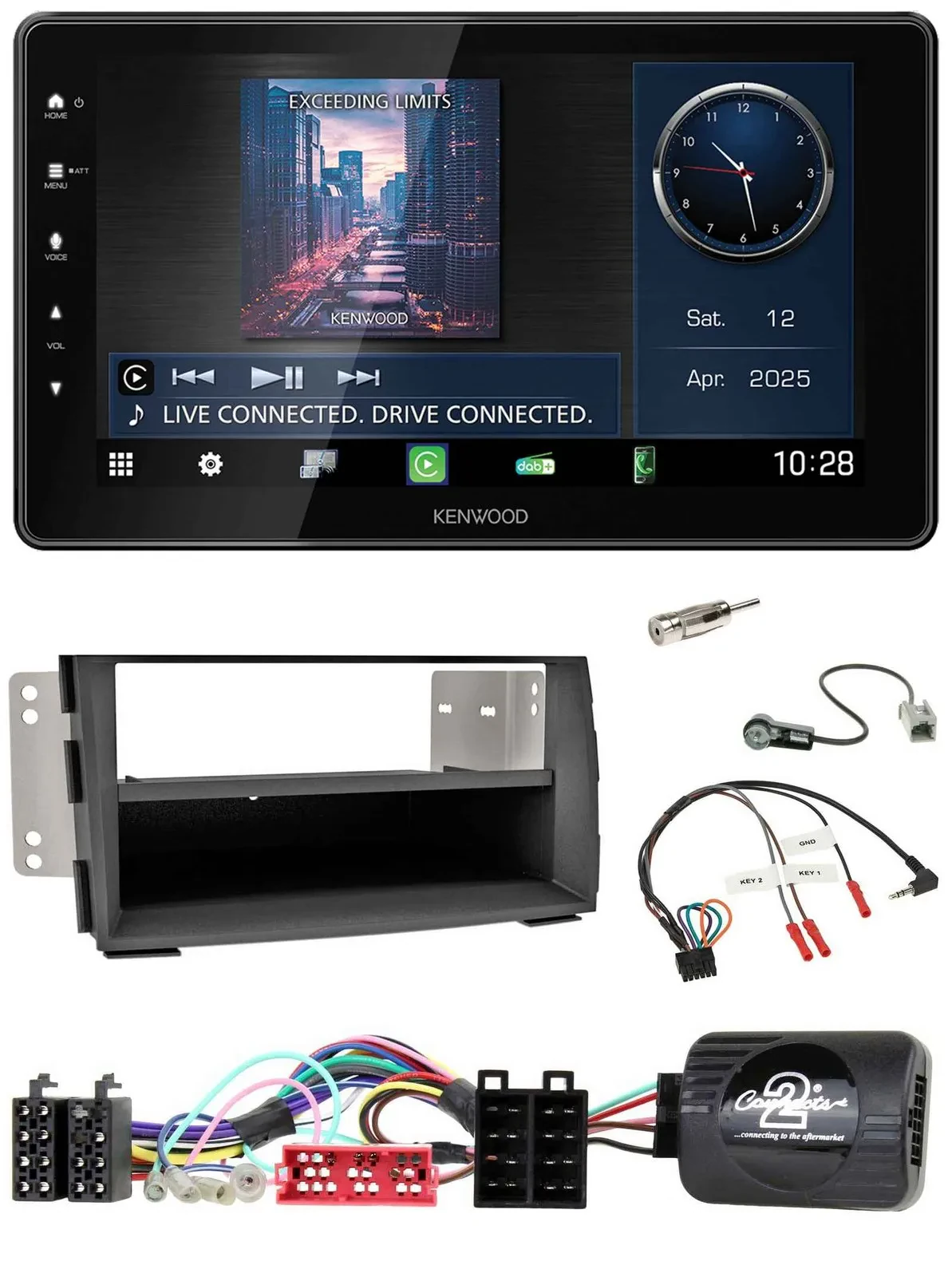 Kenwood Lenkrad Bluetooth USB DAB Autoradio für Kia Venga (2010-2019)