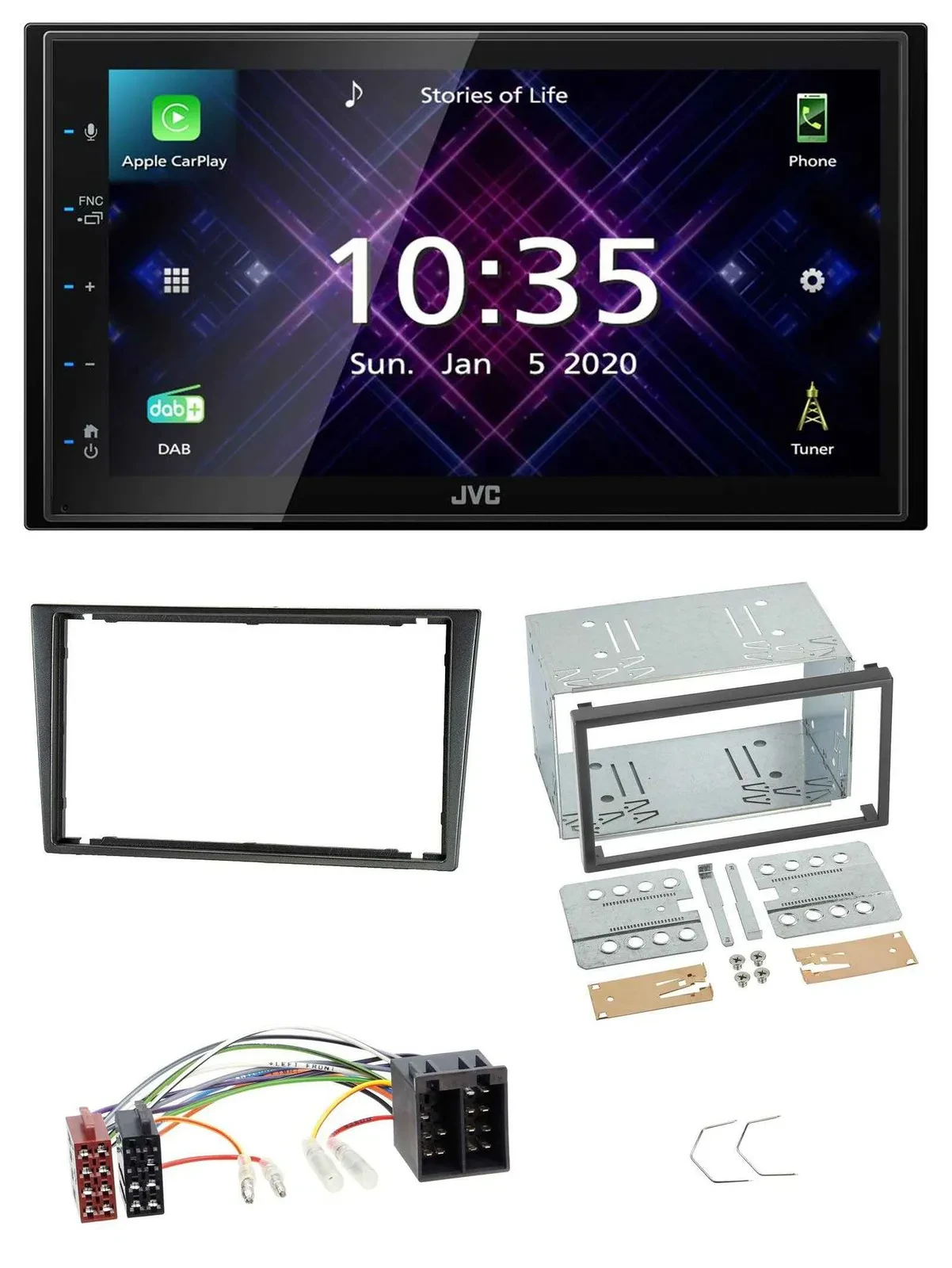 JVC DAB 2DIN MP3 Bluetooth USB Autoradio für Opel Combo C Corsa C Tigra Meriva 0