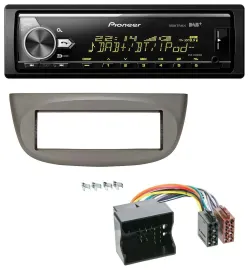 Автомагнитола для Renault Twingo 2007–2014 Pioneer Bluetooth USB DAB MP3 бежево-серая