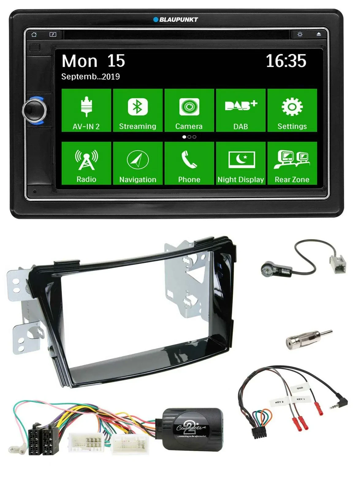 Blaupunkt Bluetooth 2DIN Lenkrad DAB USB TMC Navigation für Hyundai i40 ab 2011