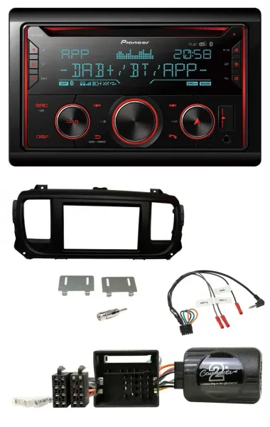 Pioneer 2DIN DAB Lenkrad Bluetooth USB CD Autoradio für Toyota Proace Citroen Ju