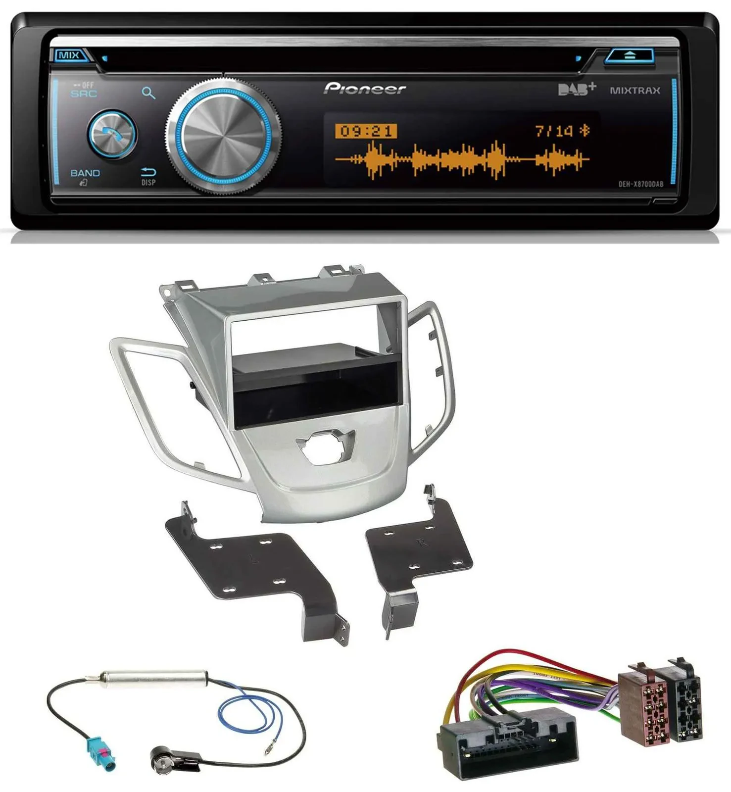 Pioneer MP3 DAB USB CD Bluetooth Autoradio für Ford Fiesta JA8 10-17 ohne Displa