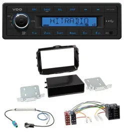 Автомагнитола для Alfa Giulietta VDO 1-DIN, USB, AUX, MP3, ISO, черный глянец