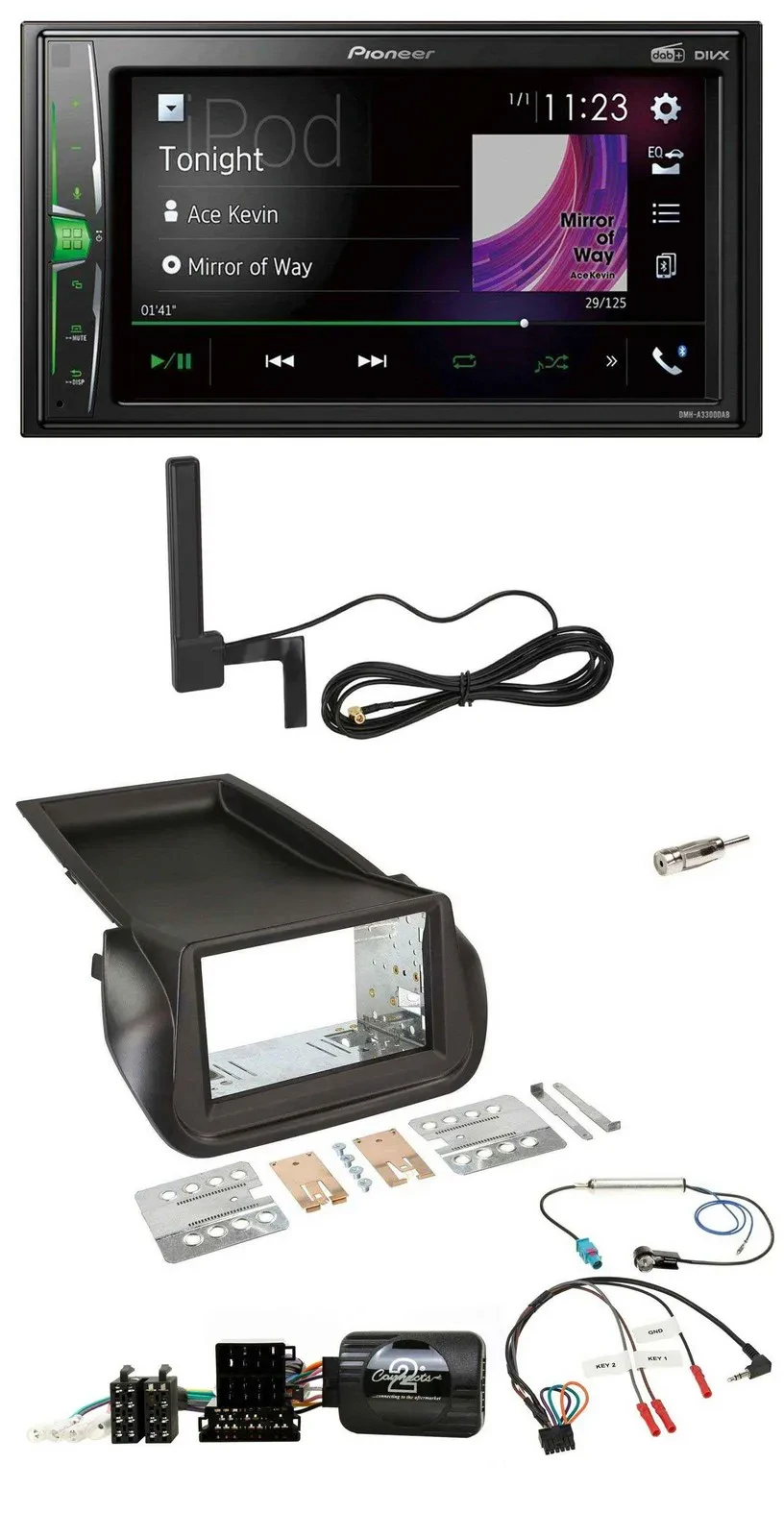 Pioneer MP3 DAB Lenkrad 2DIN Bluetooth Autoradio für Citroen Nemo Peugeot Bipper